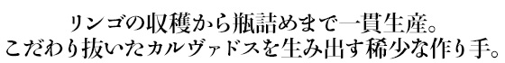 リンゴの収穫から瓶詰めまで一貫生産。こだわり抜いたカルヴァドスを生み出す稀少な作り手。